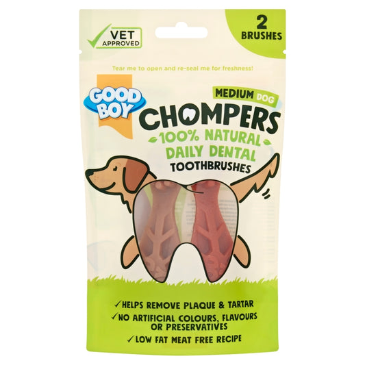 Good boy Chompers Dental Toothbrush Medium 2/pk 70g