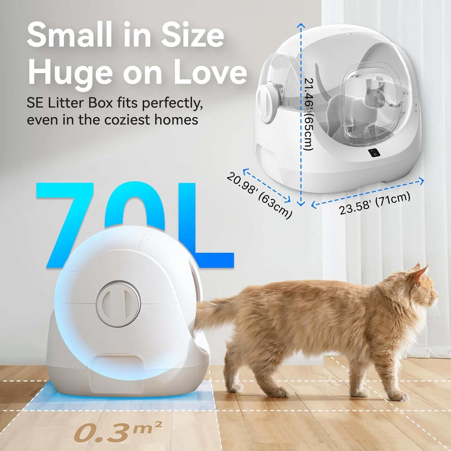 CATLINK Self Cleaning Litter Box, Pinch-free Safety Protection Automatic Litter Box