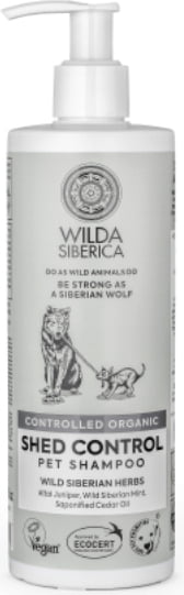 Wilda Siberica. Controlled Organic, Natural & Vegan Shed control pet shampoo, 400 ml