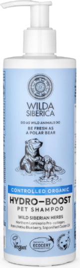 Wilda Siberica. Controlled Organic, Natural & Vegan Hydro-boost pet shampoo, 400 ml