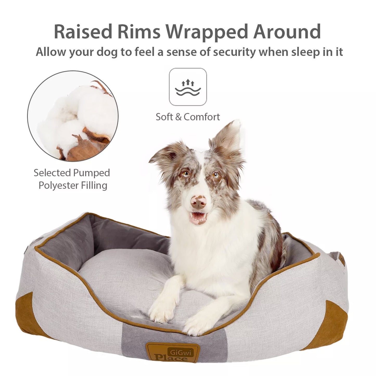 GiGwi Place Removable Cushion Luxury Dog Bed Square
