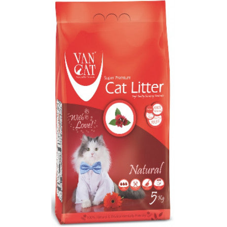 Van Cat White Bentonite Clumping Cat Litter Unscented 5Kg